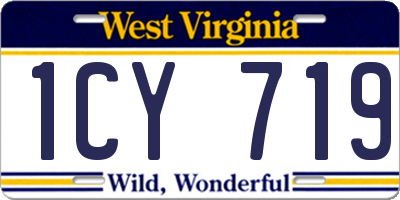 WV license plate 1CY719