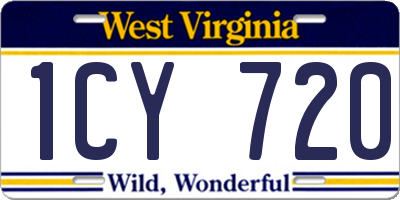 WV license plate 1CY720