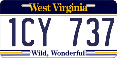 WV license plate 1CY737