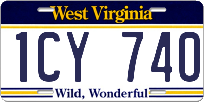 WV license plate 1CY740