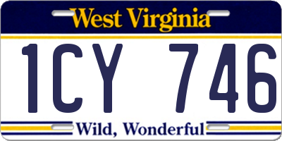 WV license plate 1CY746