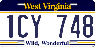 WV license plate 1CY748
