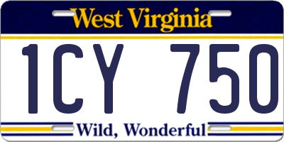 WV license plate 1CY750