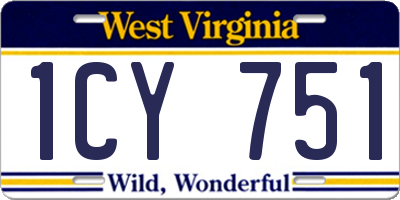 WV license plate 1CY751