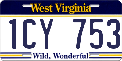 WV license plate 1CY753