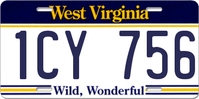 WV license plate 1CY756