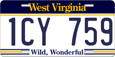 WV license plate 1CY759