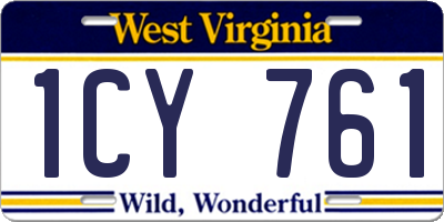 WV license plate 1CY761