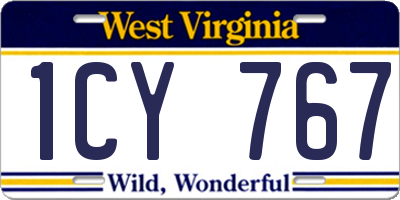 WV license plate 1CY767