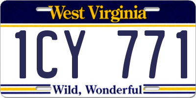 WV license plate 1CY771