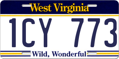 WV license plate 1CY773