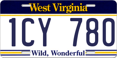 WV license plate 1CY780