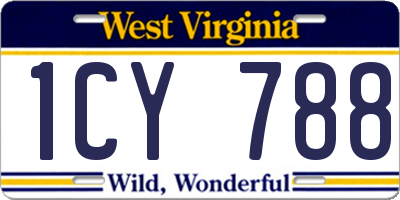 WV license plate 1CY788