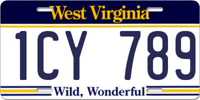 WV license plate 1CY789