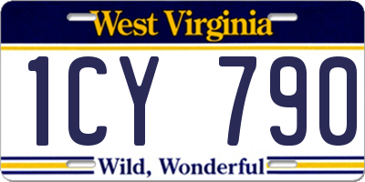 WV license plate 1CY790