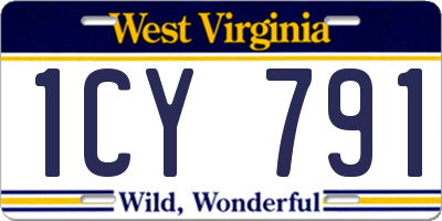 WV license plate 1CY791
