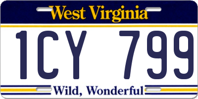 WV license plate 1CY799