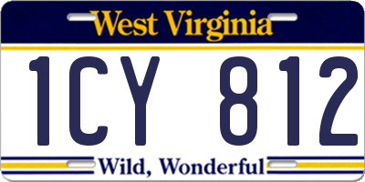 WV license plate 1CY812