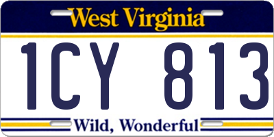WV license plate 1CY813