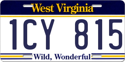 WV license plate 1CY815
