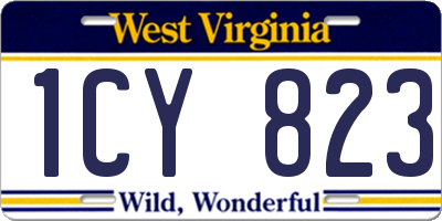 WV license plate 1CY823
