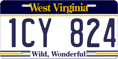 WV license plate 1CY824