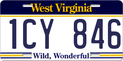 WV license plate 1CY846