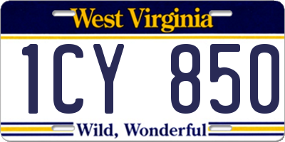 WV license plate 1CY850