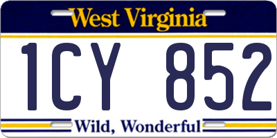 WV license plate 1CY852