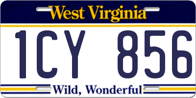 WV license plate 1CY856
