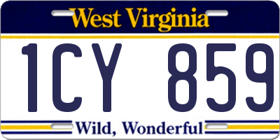 WV license plate 1CY859