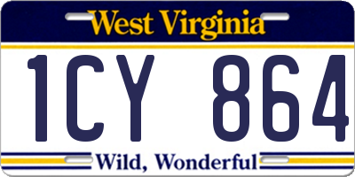 WV license plate 1CY864