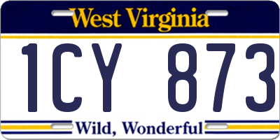 WV license plate 1CY873
