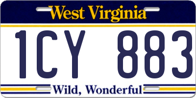 WV license plate 1CY883