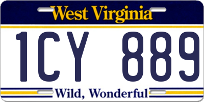 WV license plate 1CY889