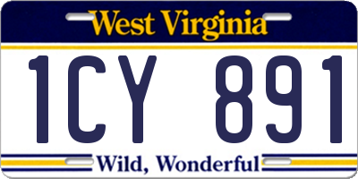 WV license plate 1CY891