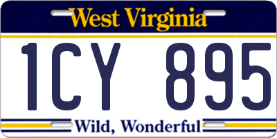 WV license plate 1CY895