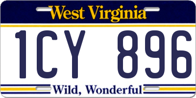 WV license plate 1CY896