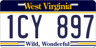 WV license plate 1CY897