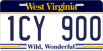 WV license plate 1CY900