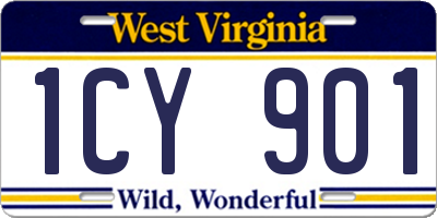 WV license plate 1CY901