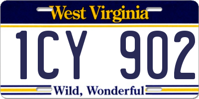 WV license plate 1CY902
