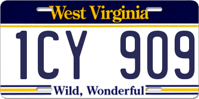 WV license plate 1CY909