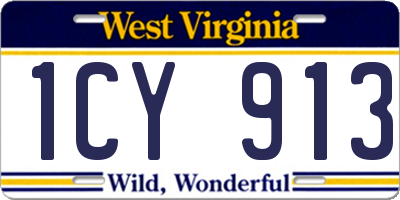 WV license plate 1CY913