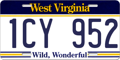 WV license plate 1CY952