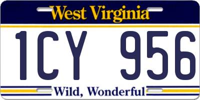 WV license plate 1CY956