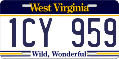 WV license plate 1CY959