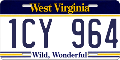 WV license plate 1CY964