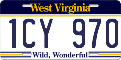 WV license plate 1CY970