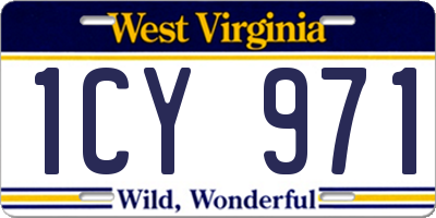 WV license plate 1CY971